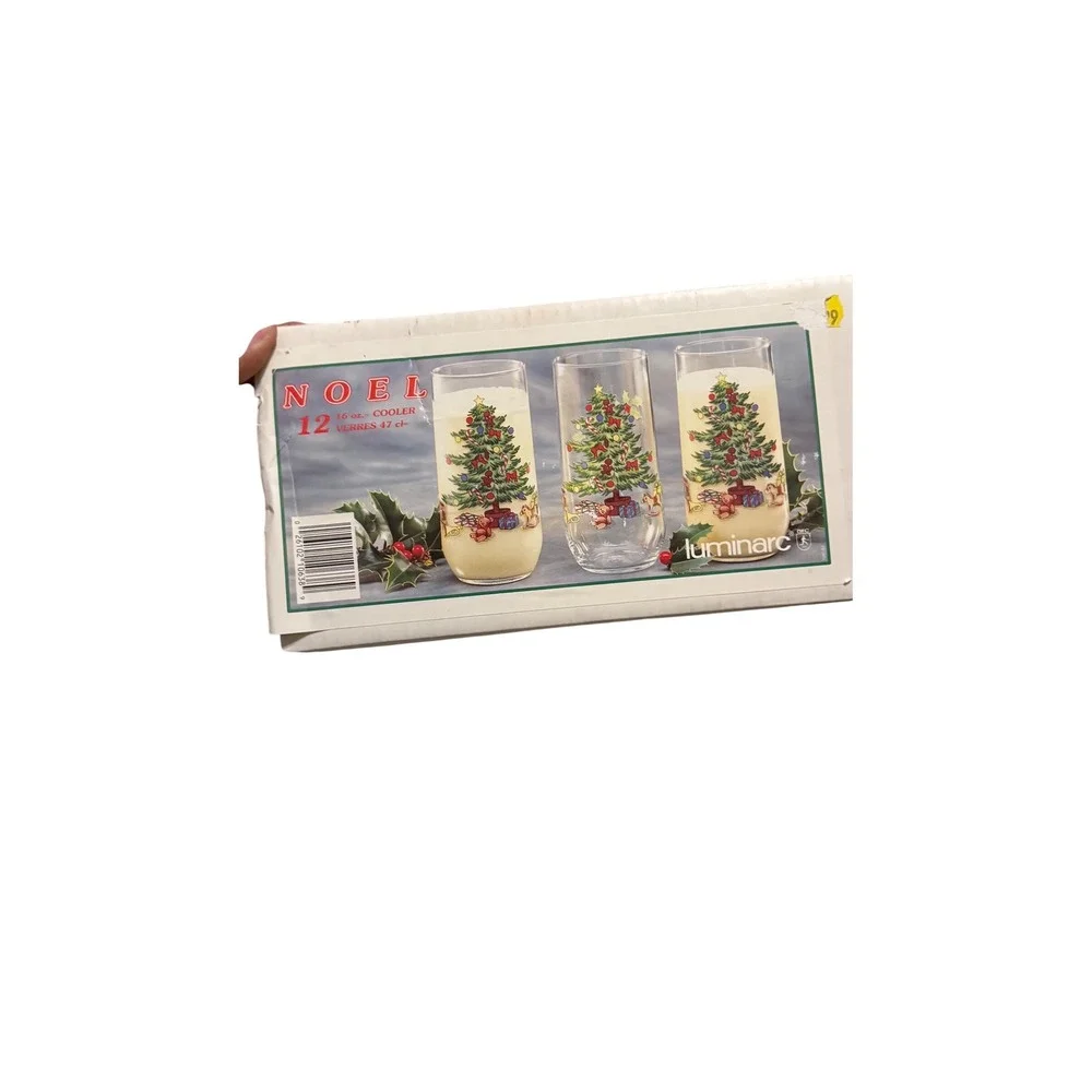 Christmas Tree Tumbler Glasses Set of 12‎ Holiday Frosted Glassware